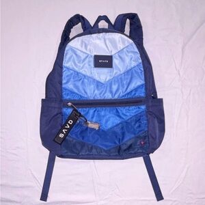 STATE Blue Chevron Backpack with Adjustable Strap, Pockets, Polyester, Zip